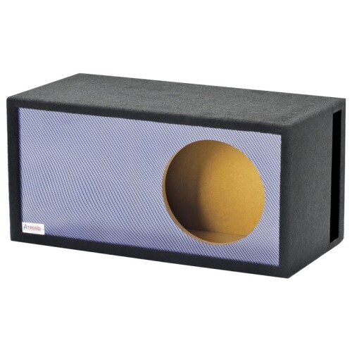 ENCLOSURE CARPETED 12" SINGLE VENTED SPL- BLUE CARBON FIBER