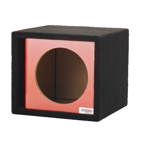 ENCLOSURE CARPETED 15" SINGLE VENTED RED CARBON FIBER