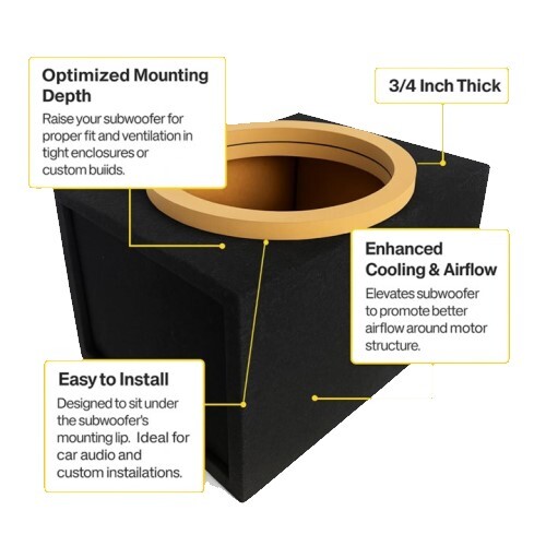 ENCLOSURE 10" WOOFER SPACER RAW MDF