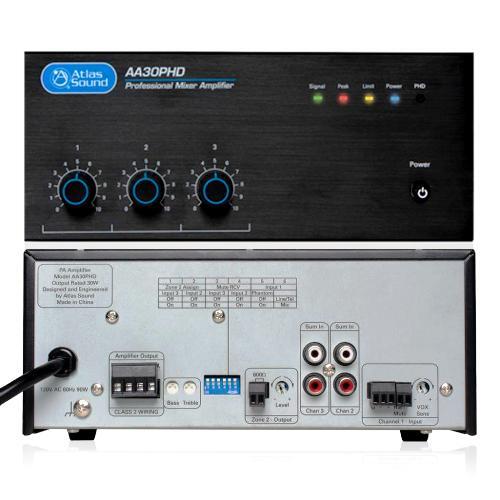 AMPLIFIER MIXER 3 INPUTS 50W 70V WITH AUTOMATIC SYSTEM TEST