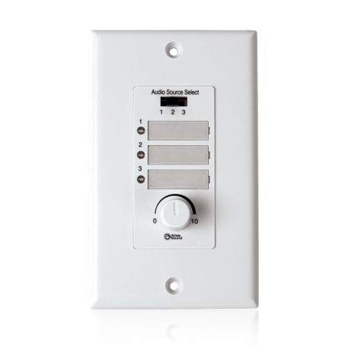 WALL PLATE SELECT SWITCH WITH VOLUME CONTROL AND INPUT INDICATOR