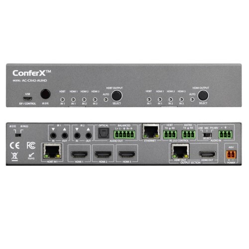 MATRIX 4X2 CONFERX AUTO SWITCHING W/ HDBASET INPUTS AND OUTPUTS - MICROPHONE/VOLUME AND LINE LEVEL A