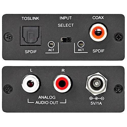 CONVERTER DIGITAL TO ANALOG AUDIO (TOSLINK/COAX/2CH)
