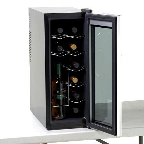 WINE COOLER 12 BOTTLE THERMOELECTRIC CURVED GLASS DOOR