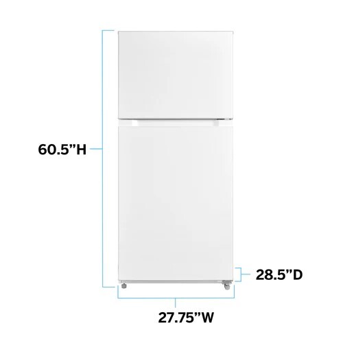 REFRIGERATOR 14.2 CF WHITE 2-DOOR FROST FREE GLASS SHELVES REMOVABLE DOOR BINS GALLON DOOR STORAGE