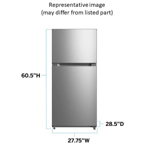 REFRIGERATOR 14.2 CF BLACK W STAINLESS DOORS 2-DOOR FROST FREE GLASS SHELVES REMOVABLE DOOR BINS GAL