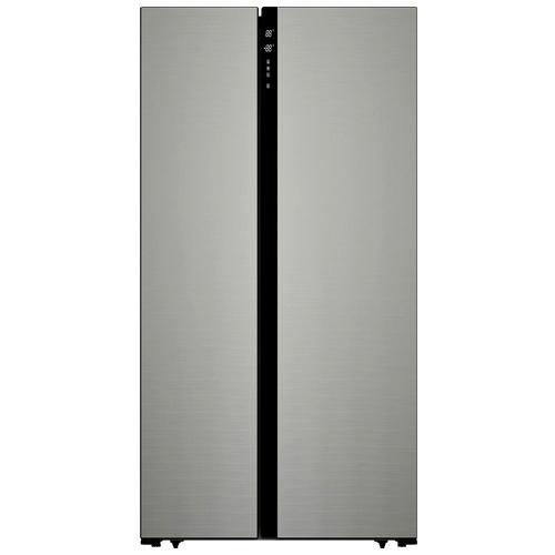 REFRIGERATOR 15.6 CF GRAY W/STAINLESS DOORS SIDE-BY-SIDE FROST FREE ADJUSTABLE GLASS SHELVES