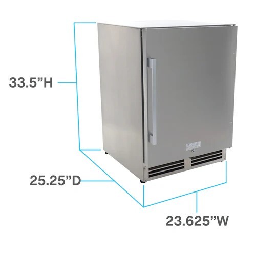 REFRIGERATOR 5.4 CF STAINLESS STEEL FINISH SOLID DOOR BUILT-IN OUTDOOR