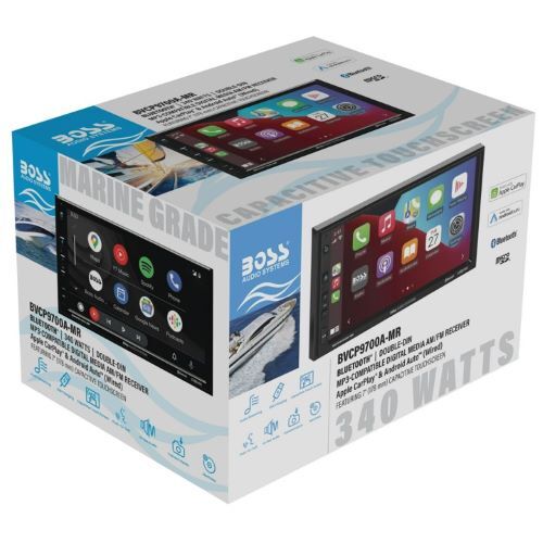 CARPLAY & ANDROID AUTO MARINE DOUBLE-DIN, APPLE CARPLAY & ANDROID AUTO, MECH-LESS MULTIMEDIA PLAYER