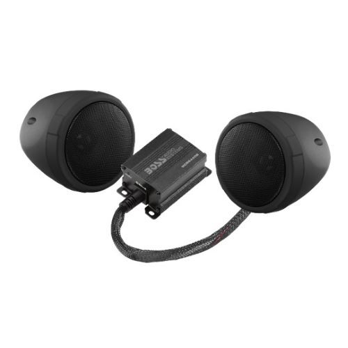 SPEAKERS MARINE BLACK 600 WATT MOTORCYCLE/ATV SOUND SYSTEM W/BLUETOOTH AUDIO STREAMING, 1 PAIR OF 3"