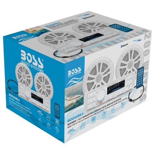 HEAD UNIT + SPKR PKGS MARINE SINGLE-DIN, MECH-LESS MULTIMEDIA PLAYER (NO CD/DVD) BLUETOOTH