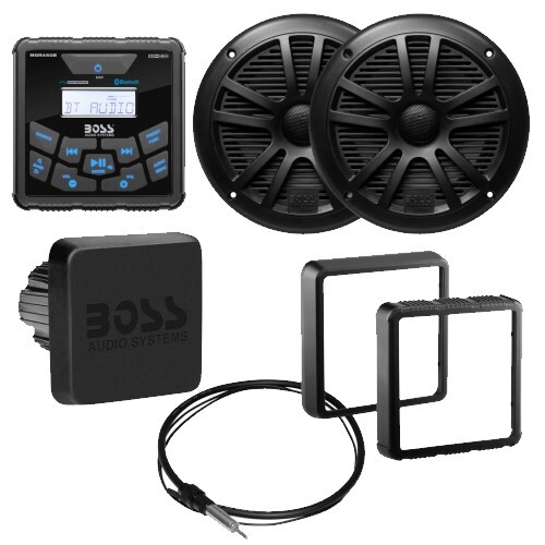 HEAD UNIT + SPKR PKGS MARINE MGR450B, MR6B, MRANT10, GAUGE, MECH-LESS MULTIMEDIA PLAYER (NO CD/DVD)