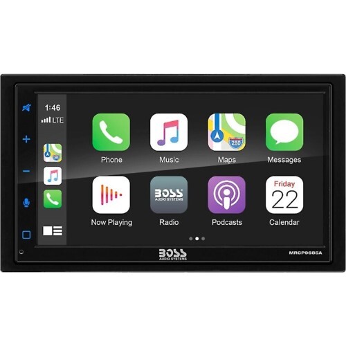 CARPLAY & ANDROID AUTO MARINE DOUBLE-DIN, APPLE, MECH-LESS MULTIMEDIA PLAYER (NO CD/DVD) 6.75" TOUCH