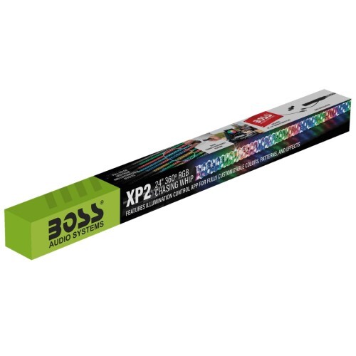 LED LIGHT MARINE 24" LONG CHANGING RGB LED WRAPPED WHIP - 360° OF COLOR EQUALS MORE LEDS, MORE LIGH