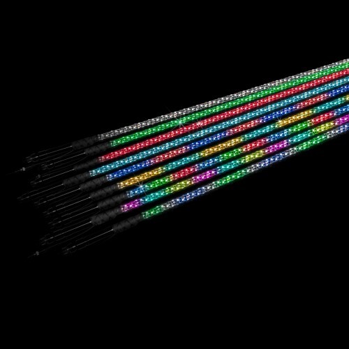 LED LIGHT MARINE 48" LONG CHANGING RGB LED WRAPPED WHIP - 360° OF COLOR EQUALS MORE LEDS, MORE LIGH