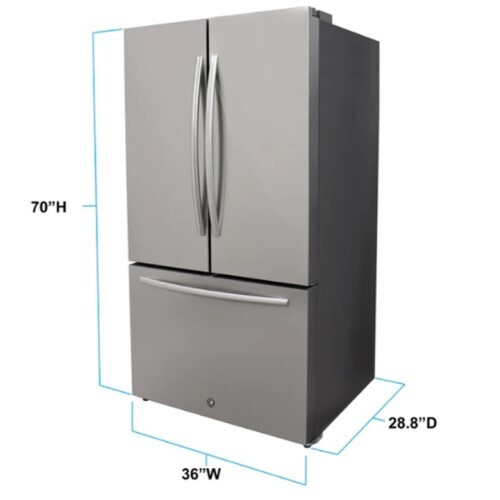 REFRIGERATOR 26.6 CF STAINLESS FRENCH DOOR 4 GLASS SHELVES ICE MAKER IN FREEZER