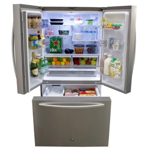 REFRIGERATOR 26.6 CF STAINLESS FRENCH DOOR 4 GLASS SHELVES ICE MAKER IN FREEZER