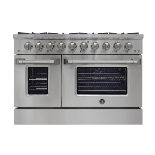 RANGE 3.5 & 2 CF 48" DUAL FUEL STAINLESS 8 SEALED BURNERS