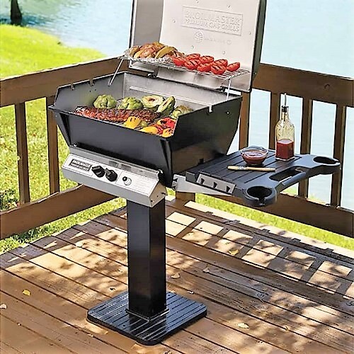 GRILL NATURAL H4 PACKAGE 3 BLACK PATIO POST/BASE ONE SIDE SHELF