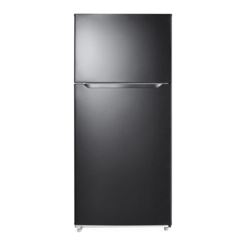 REFRIGERATOR 18 CF BLACK TOP MOUNT REVERSABLE DOOR 3 GLASS SHELVES