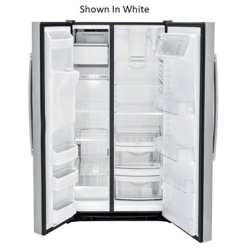 REFRIGERATOR 25.3 CF STAINLESS SIDE BY SIDE W ICE/WATER IN-DOOR LED LIGHT 3 GLASS SHELVES