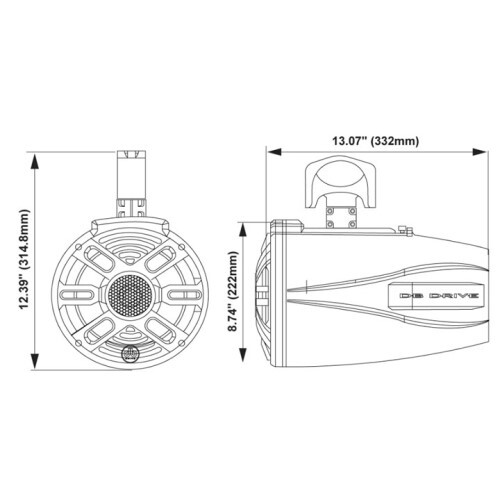 SPEAKER 8" WAKEBOARD TOWER SPEAKER - WHITE