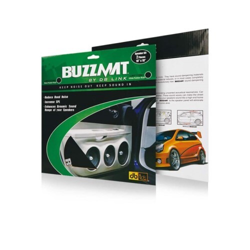 BUZZMAT : SOUND DAMPENING MATERIAL SPEAKER KITS 2 SHEETS 10" X 10" - BLK BUTYL  (E13)