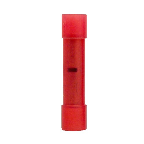BUTT CONNECTORS 22-16 GA RED CLEAR NYLON BUTT CONNECTOR  (B12)