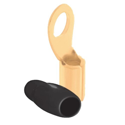 BUTT CONNECTORS 0 GA. 5/16" BLACK GOLD RING TERMINAL, 20 PCS  (K10)
