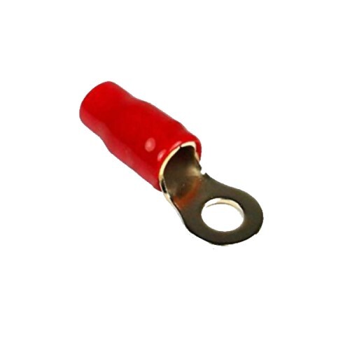 BUTT CONNECTORS 0 GA. 5/16" RED GOLD RING TERMINAL, 20 PCS, POLYBAG  (K10)