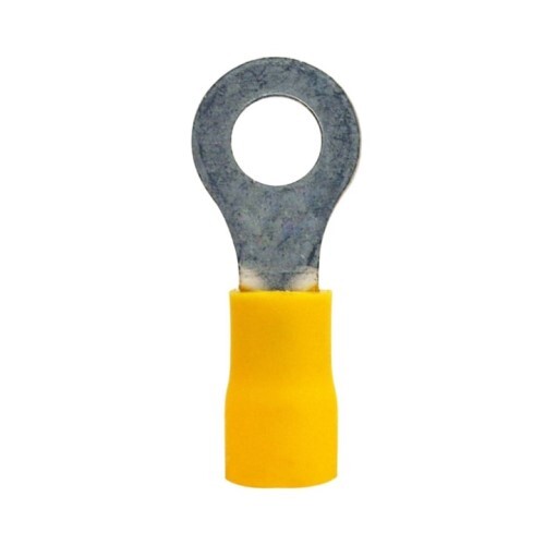 RING TERMINALS 1/4" YELLOW PRE INSULATED ROUND SHAPE TERMINAL  (B12)