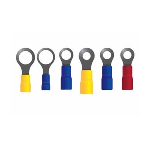 RING TERMINALS 1/4" YELLOW PRE INSULATED ROUND SHAPE TERMINAL  (B12)