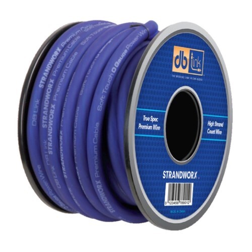 STRANDWORX CCA POWER WIRE  0 GA BLUE 50 FT STRANDWORX SOFT TOUCH POWER WIRE  (C14)