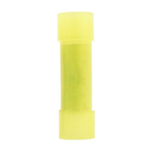 BUTT CONNECTORS 12-10 GA YELLOW CLEAR NYLONG BUTT CONNECTOR  (B12)