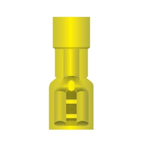 BUTT CONNECTORS 12-10 GA YELLOW PRE INSULATED FEMALE CONNECTOR NYLON  (B12)