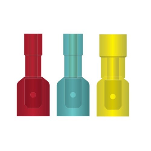 BUTT CONNECTORS 12-10 GA YELLOW PRE INSULATED MALE CONNECTOR NYLON  (B12)