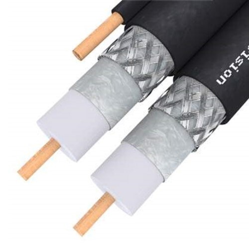 COAX RG6 DUAL BURIAL SOLID COPPER WITH GROUND BLACK 500'