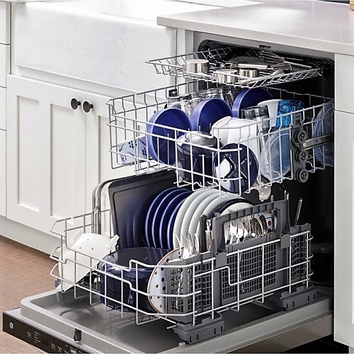 DISHWASHER 3RD RACK  PLASTIC INTERIOR  DRY BOOST   STAINLESS STEEL