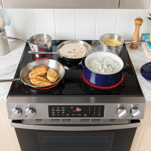 RANGE 30" ELECTRIC STAINLESS FINGER PRINT RESISTANT CRISP MODE 5 BURNER ELEMENT POWER BOIL