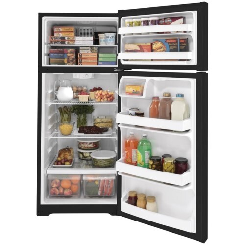 REFRIGERATOR 17.5 CF BLACK TOP MOUNT ESTAR LED LIGHT ADJ WIRE SHELVES