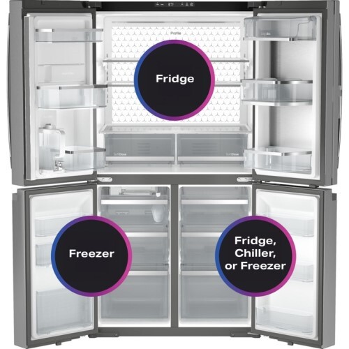 REFRIGERATOR 22.9 CU FT 4 DOOR FRENCH DOOR  W / DOOR IN DOOR  FPT RESISTANT  STAINLESS STEEL