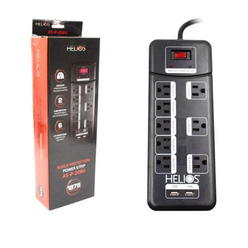 PROTECTOR SURGE 6' STRIP W/2 USB PORTS 8 OUTLETS