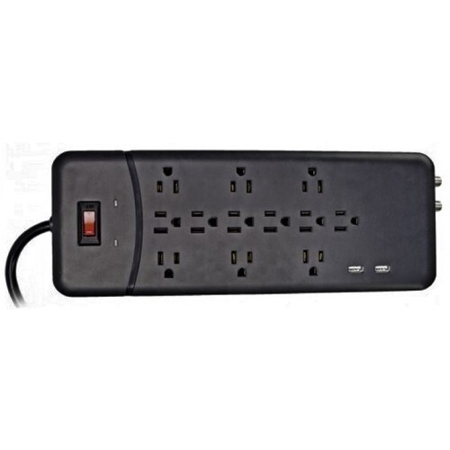 SURGE PROTECTOR 6' 12 SURGE WITH COAX AND USB
