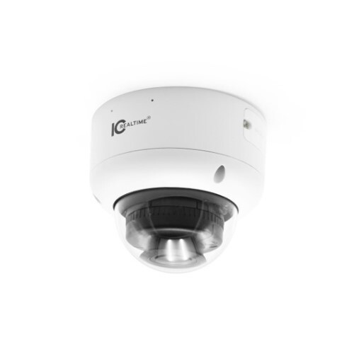 CAMERA 4MP IP INDOOR/OUTDOOR DOME VARIFOCAL 2.7-12MM MOTORIZED LENS 131 FEET WARM LIGHT LED POE