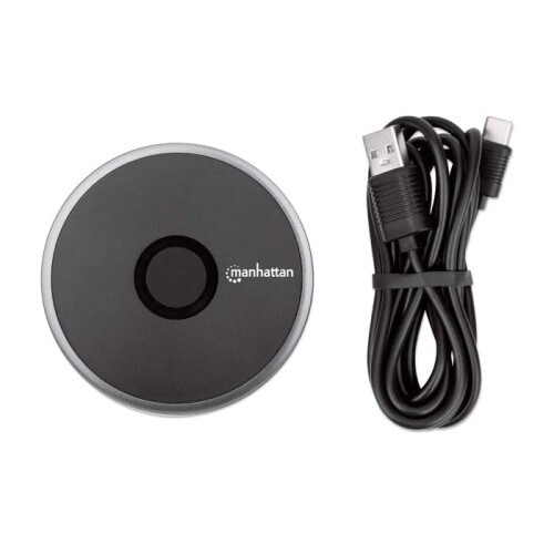 CHARGING PAD FAST WIRLESS QI CERTIFIED 10 W/7.5W AND 5 W CHARGING ROUND CHARGING BASE BLACK