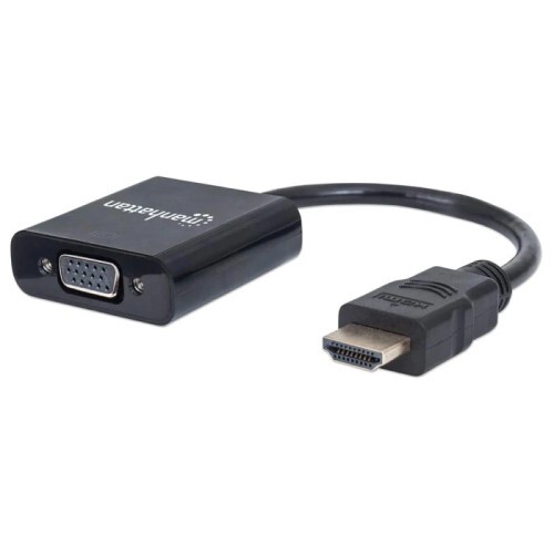 CONVERTER HDMI MALE TO VGA FEMALE OPTIONAL USB MICRO-B POWER PORT BLACK