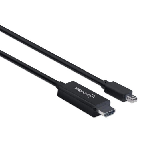 CABLE MINI DISPLAYPORT MALE TO HDMI MALE 6 FT. BLACK