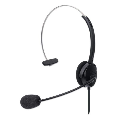 HEADSET USB SINGLE-SIDED ON-EAR DESIGN WIRED USB-A PLUG IN-LINE VOLUME CONTROL BLACK RETAIL BOX
