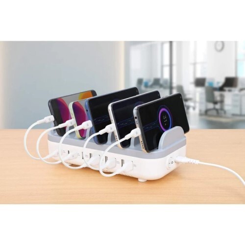 POWER DELIVERY CHARGING STATION (3)USB-C PD PORTS 18W (7)USB-A PORTS 12W/ 2.4A 120 W TOTAL OUTPU