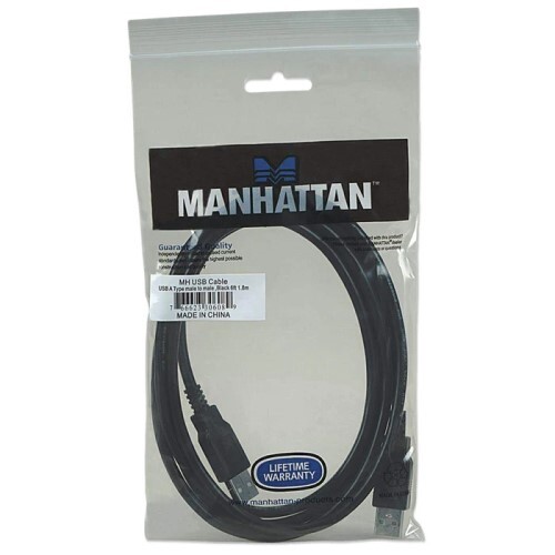 CABLE USB 2.0 TYPE-A MALE TO TYPE-A MALE 480 MBPS 6 FT BLACK